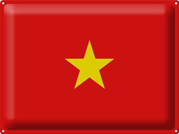 Signe en étain drapeau Vietnam 40x30cm drapeau du Vietnam 1