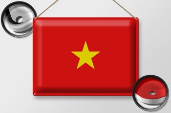 Signe en étain drapeau Vietnam 40x30cm drapeau du Vietnam 2