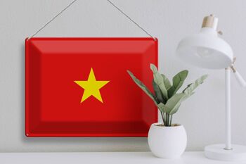 Signe en étain drapeau Vietnam 40x30cm drapeau du Vietnam 3