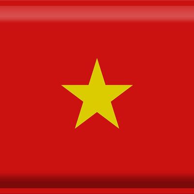 Signe en étain drapeau Vietnam 40x30cm drapeau du Vietnam