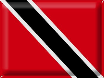 Drapeau en étain de Trinité-et-Tobago, 40x30cm 1