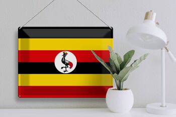 Drapeau de l'Ouganda en étain, 40x30cm, drapeau de l'Ouganda 3