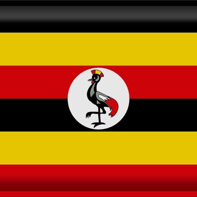 Cartel de chapa Bandera de Uganda 40x30cm Bandera de Uganda