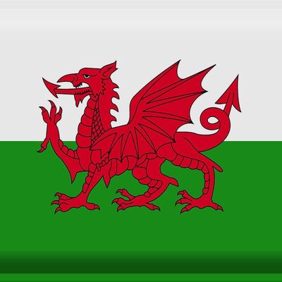 Signe en étain drapeau du pays de Galles 40x30cm drapeau du pays de Galles