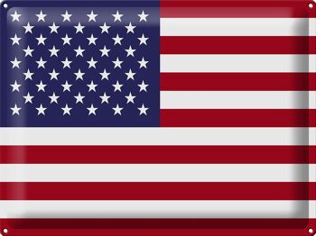 Signe en étain drapeau États-Unis 40x30cm États-Unis 1