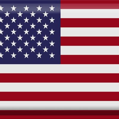 Targa in metallo Bandiera Stati Uniti 40x30 cm Stati Uniti