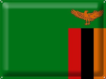 Drapeau en étain de la Zambie, 40x30cm, drapeau de la Zambie 1