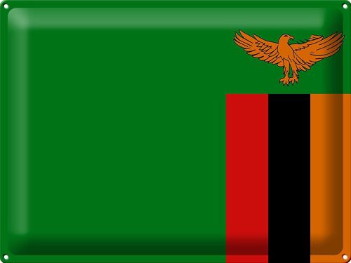 Blechschild Flagge Sambia 40x30cm Flag of Zambia