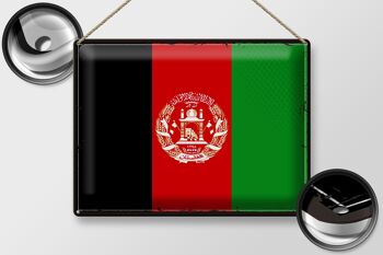 Signe en étain drapeau Afghanistan 40x30cm rétro Afghanistan 2
