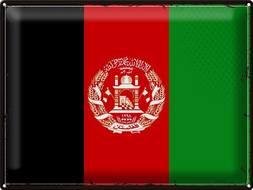 Blechschild Flagge Afghanistan 40x30cm Retro Afghanistan