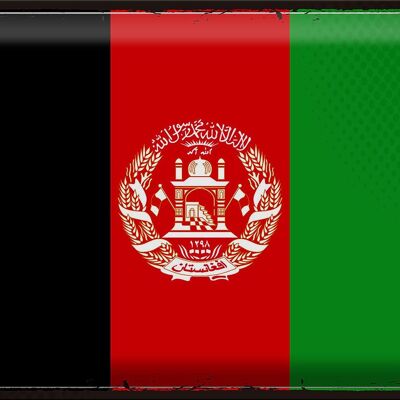 Targa in metallo Bandiera Afghanistan 40x30 cm Retro Afghanistan