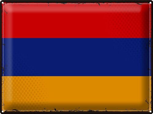 Blechschild Flagge Armenien 40x30cm Retro Flag of Armenia