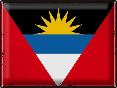 Blechschild Flagge Antigua und Barbuda 40x30cm Retro Flag