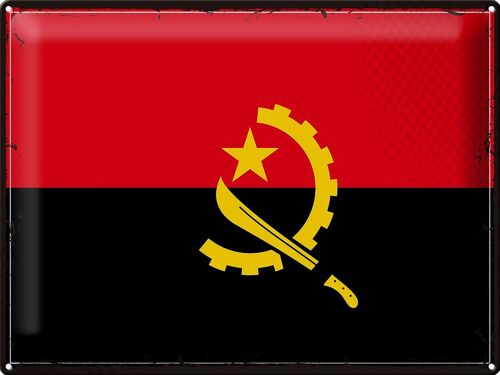 Blechschild Flagge Angola 40x30cm Retro Flag of Angola