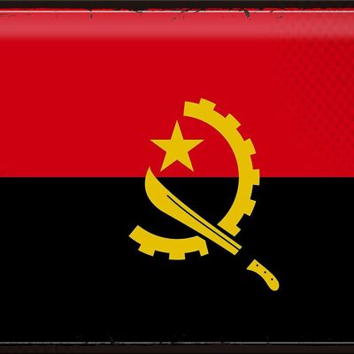 Cartel de chapa Bandera de Angola 40x30cm Bandera Retro de Angola