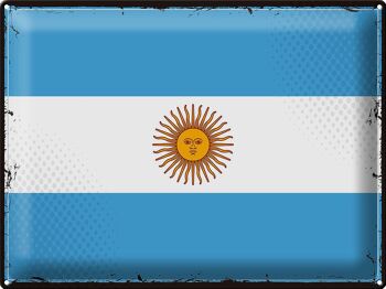 Drapeau en étain de l'argentine, 40x30cm, drapeau rétro de l'argentine 1