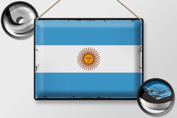 Drapeau en étain de l'argentine, 40x30cm, drapeau rétro de l'argentine 2