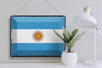Drapeau en étain de l'argentine, 40x30cm, drapeau rétro de l'argentine 3