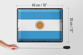 Drapeau en étain de l'argentine, 40x30cm, drapeau rétro de l'argentine 4