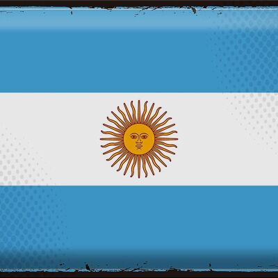 Cartel de chapa Bandera Argentina 40x30cm Bandera Retro Argentina