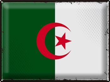 Signe en étain drapeau Algérie 40x30cm drapeau rétro Algérie 1