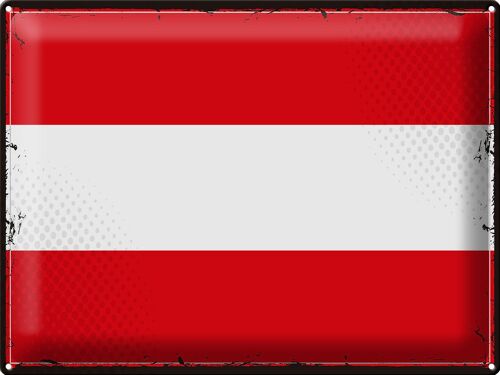 Blechschild Flagge Österreich 40x30cm Retro Flag of Austria