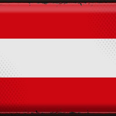 Targa in metallo Bandiera Austria 40x30 cm Bandiera retrò dell'Austria