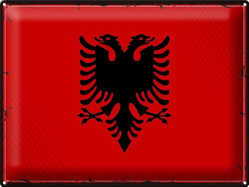 Blechschild Flagge Albanien 40x30cm Retro Flag Albania
