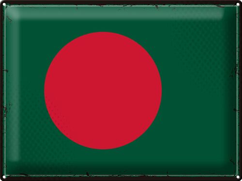 Blechschild Flagge Bangladesch 40x30cm Retro Bangladesh