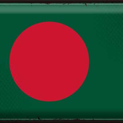 Cartel de chapa Bandera de Bangladesh 40x30cm Retro Bangladesh