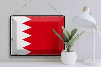 Panneau en étain drapeau de Bahreïn, 40x30cm, drapeau rétro de Bahreïn 3