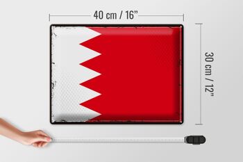 Panneau en étain drapeau de Bahreïn, 40x30cm, drapeau rétro de Bahreïn 4