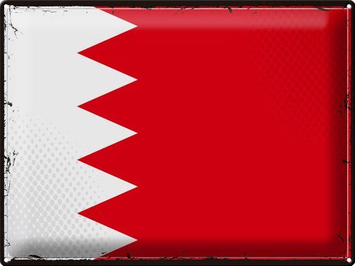 Blechschild Flagge Bahrain 40x30cm Retro Flag of Bahrain