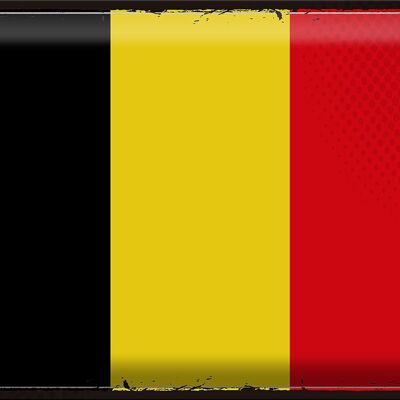 Blechschild Flagge Belgien 40x30cm Retro Flag of Belgium