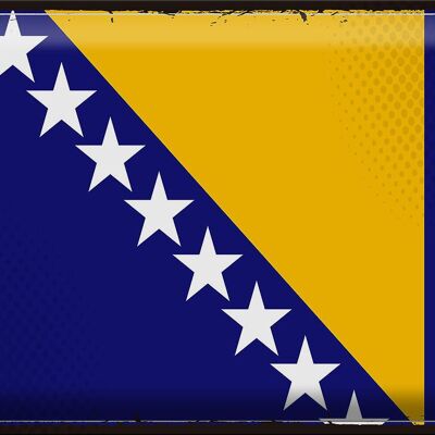 Blechschild Flagge Bosnien und Herzegowina 40x30cm Retro