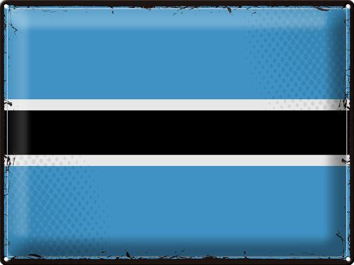 Blechschild Flagge Botswana 40x30cm Retro Flag of Botswana