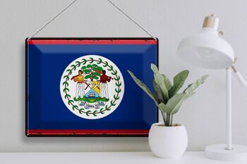 Drapeau en étain du Belize, 40x30cm, drapeau rétro du Belize 3