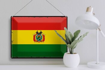 Drapeau en étain de la Bolivie, 40x30cm, drapeau rétro de la Bolivie 3