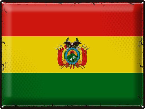 Blechschild Flagge Bolivien 40x30cm Retro Flag of Bolivia