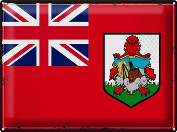 Drapeau en étain des Bermudes, 40x30cm, drapeau rétro des Bermudes 1