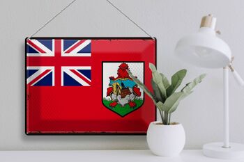 Drapeau en étain des Bermudes, 40x30cm, drapeau rétro des Bermudes 3