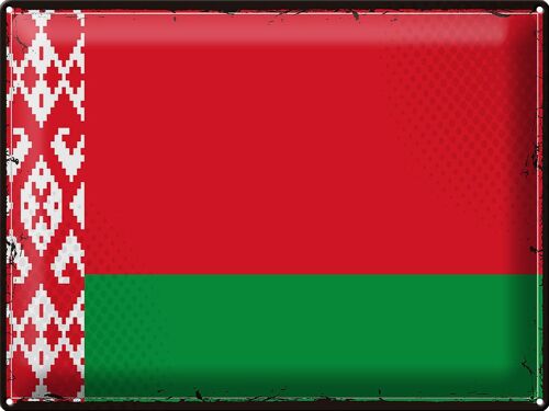 Blechschild Flagge Weißrussland 40x30cm Retro Flag Belarus