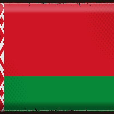 Blechschild Flagge Weißrussland 40x30cm Retro Flag Belarus