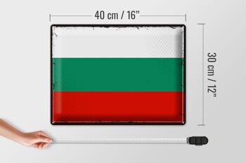 Signe en étain drapeau Bulgarie 40x30cm drapeau rétro Bulgarie 4