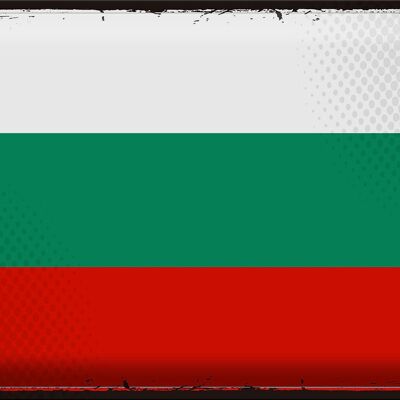 Targa in metallo Bandiera Bulgaria 40x30 cm Bandiera retrò Bulgaria