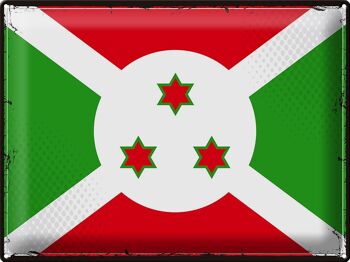 Signe en étain drapeau du Burundi 40x30cm drapeau rétro du Burundi 1