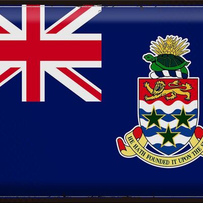 Blechschild Flagge Cayman Islands 40x30cm Retro Flag