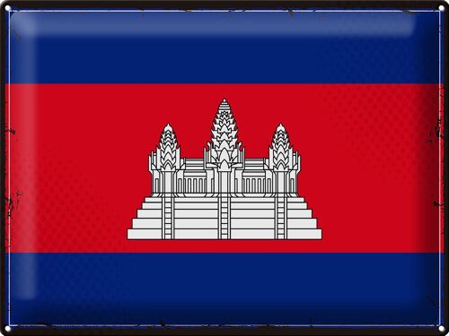 Blechschild Flagge Kambodscha 40x30cm Retro Flag Cambodia