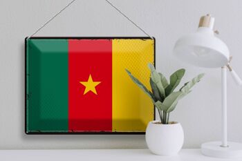 Drapeau en étain du Cameroun, 40x30cm, drapeau rétro du Cameroun 3