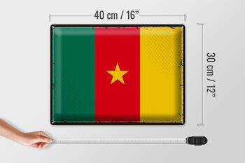 Drapeau en étain du Cameroun, 40x30cm, drapeau rétro du Cameroun 4